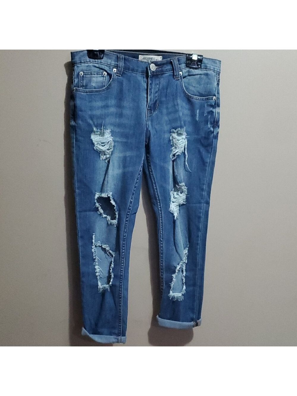 Ardene Blue Distressed Boyfriend Jeans Size 3